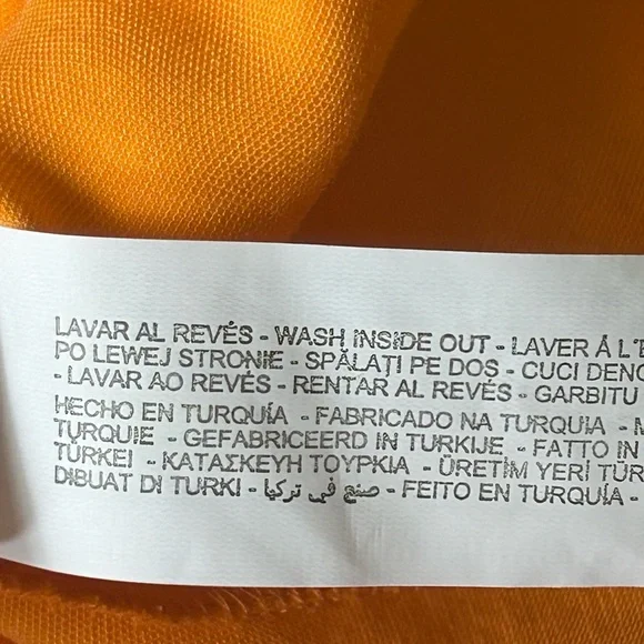 NWT Zara Orange twist satin shirt dress. Size Small. Long sleeves, deep v neck. - Picture 15 of 16